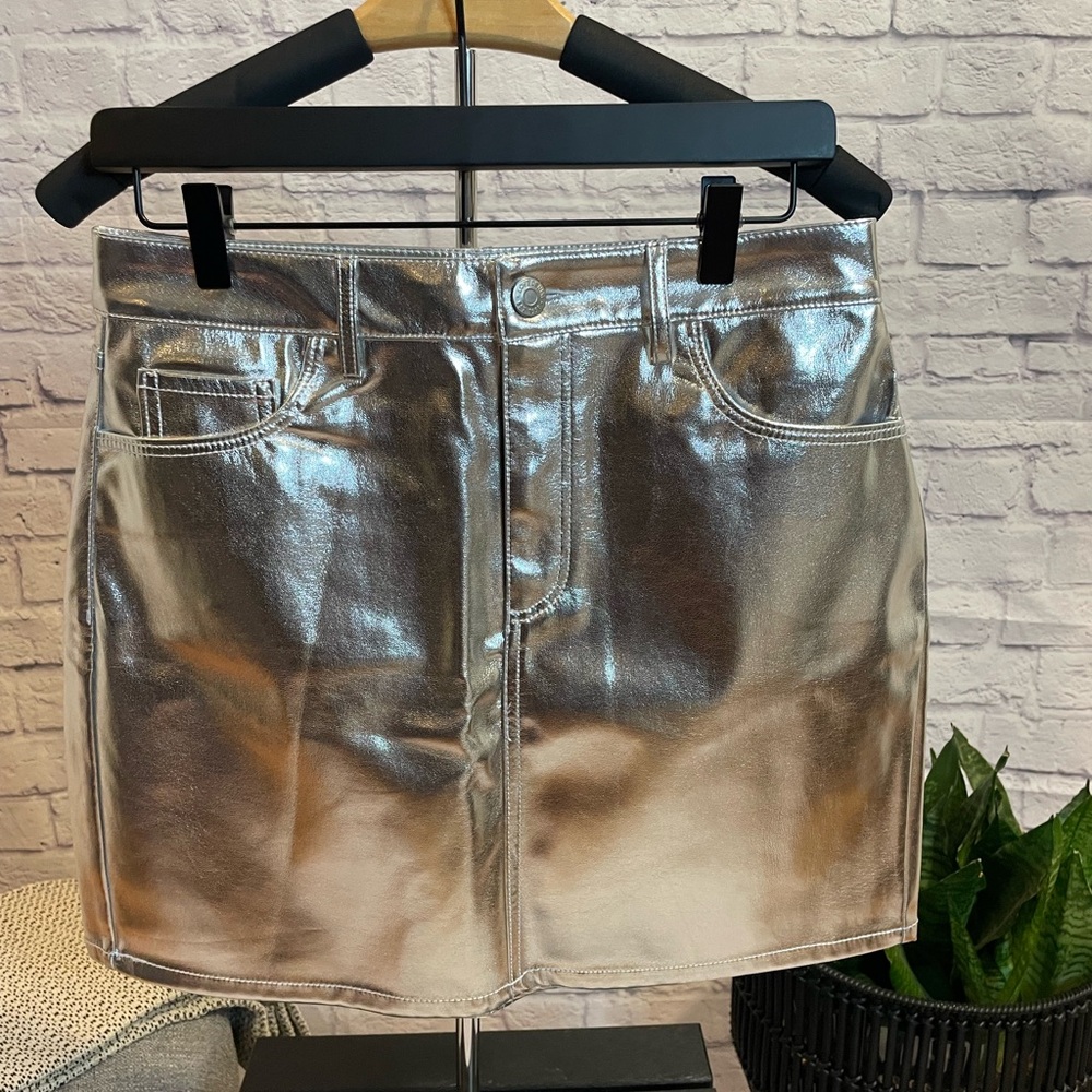 LOFT Silver Mini Pencil Skirt Night Out